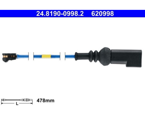 Warning Contact, brake pad wear 24.8190-0998.2 ATE