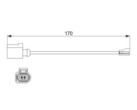 Warning Contact, brake pad wear AP612 Bosch
