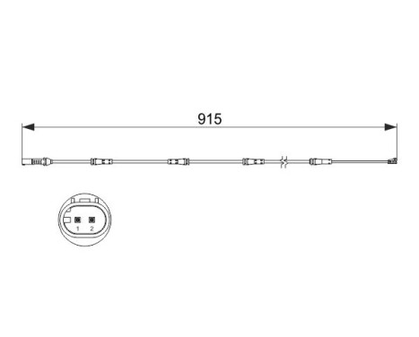 Warning Contact, brake pad wear AP837 Bosch, Image 3