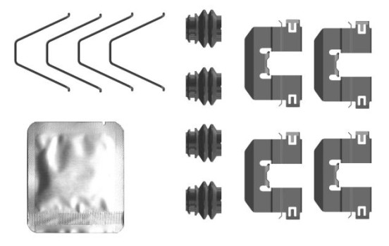 Accessory set, disc brake pad