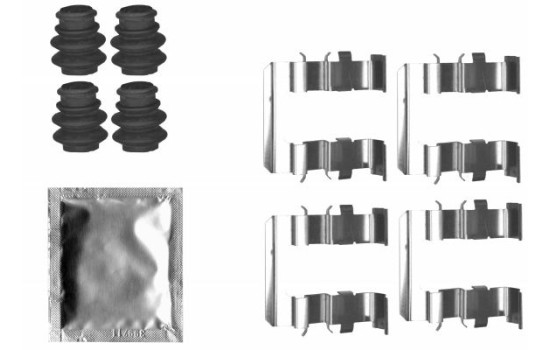 Accessory set, disc brake pad