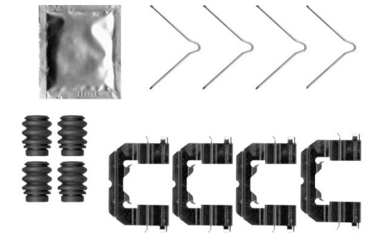 Accessory set, disc brake pad