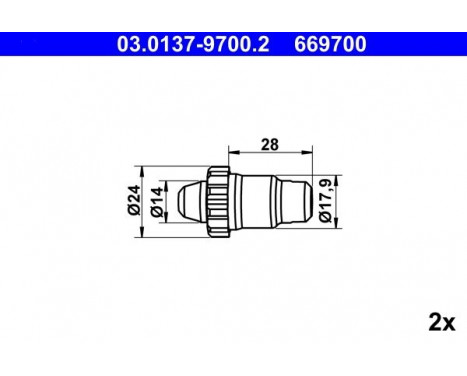 Accessory Kit, parking brake shoes adjusting nut, Image 2