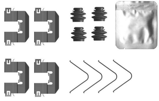 Accessory set, disc brake pad