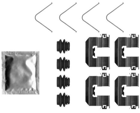 Accessory set, disc brake pad