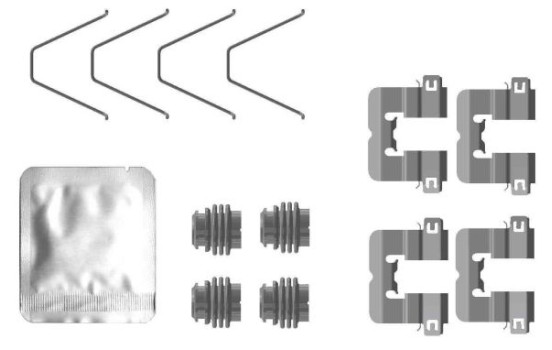 Accessory set, disc brake pad