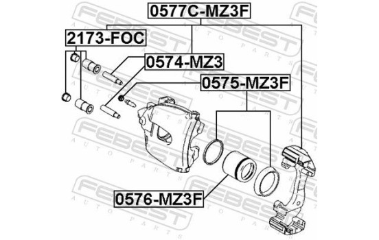 Bellow, brake caliper guide, Image 2