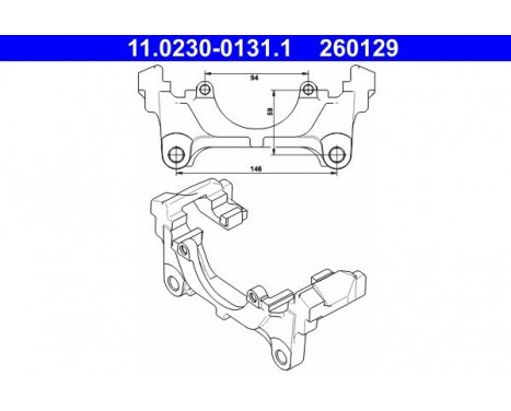 Carrier, brake caliper 11.0230-0131.1 ATE