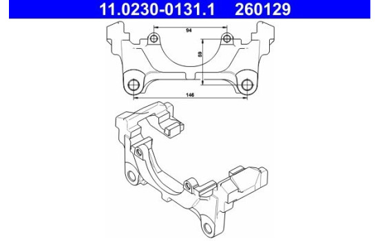 Carrier, brake caliper 11.0230-0131.1 ATE