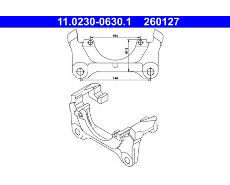Carrier, brake caliper 11.0230-0630.1 ATE