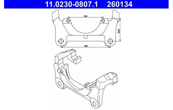 Carrier, brake caliper 11.0230-0807.1 ATE