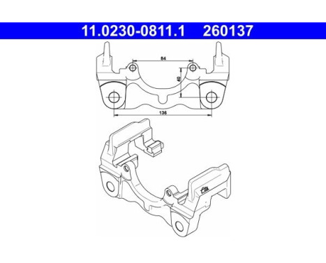 Carrier, brake caliper 11.0230-0811.1 ATE
