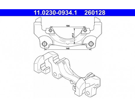 Carrier, brake caliper 11.0230-0934.1 ATE, Image 2