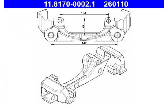 Carrier, brake caliper 11.8170-0002.1 ATE