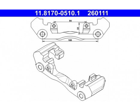 Carrier, brake caliper 11.8170-0510.1 ATE