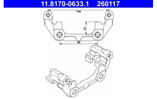 Carrier, brake caliper 11.8170-0633.1 ATE