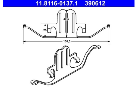 Spring, brake caliper 11.8116-0137.1 ATE, Image 2