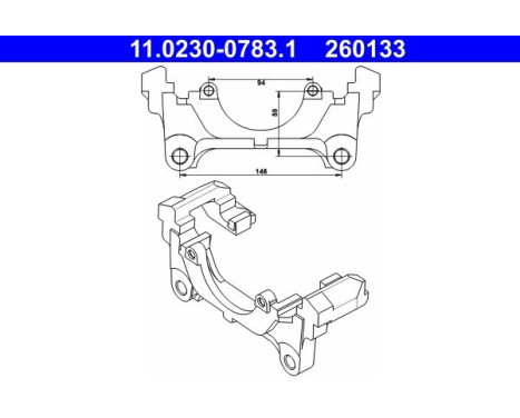 Support, brake caliper 11.0230-0783.1 ATE