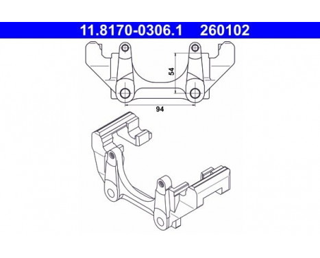 Support, brake caliper 11.8170-0306.1 ATE, Image 2