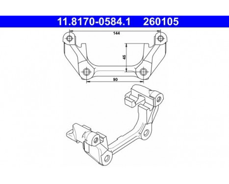 Support, brake caliper 11.8170-0584.1 ATE, Image 2