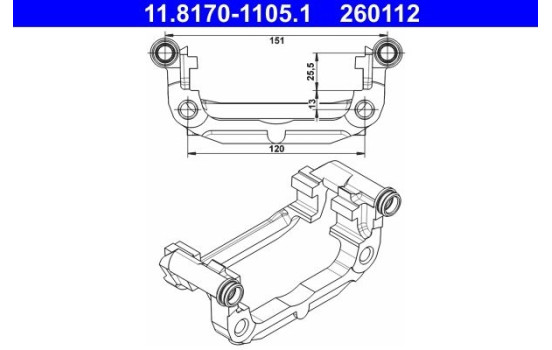 Support, brake caliper 11.8170-1105.1 ATE