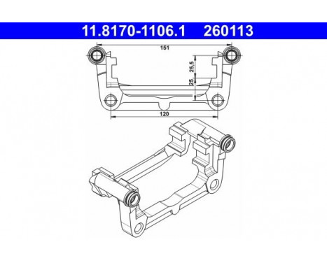 Support, brake caliper 11.8170-1106.1 ATE