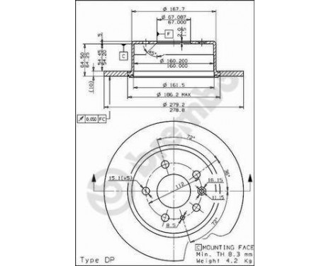 Brake Disc 08.1395.40 Brembo, Image 2