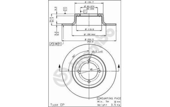 Brake Disc 08.1757.20 Brembo, Image 2