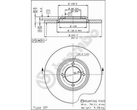 Brake Disc 08.2275.10 Brembo, Image 2