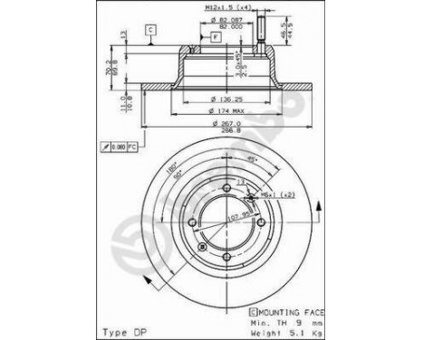 Brake Disc 08.2567.30 Brembo, Image 2