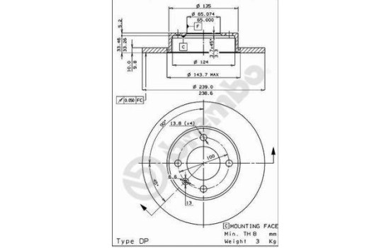 Brake Disc 08.2631.34 Brembo, Image 2