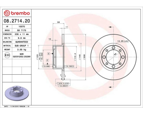 Brake Disc 08.2714.20 Brembo, Image 5