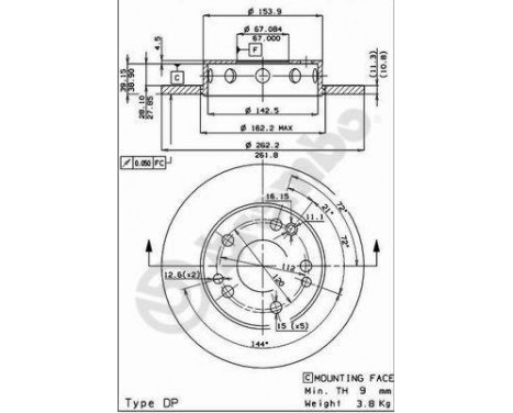 Brake Disc 08.2950.24 Brembo, Image 2