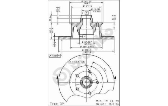 Brake Disc 08.2981.10 Brembo, Image 2