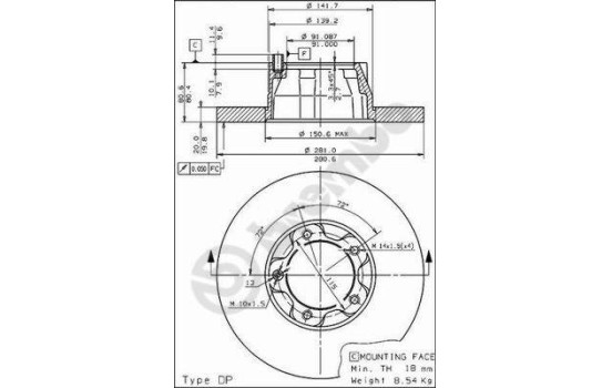 Brake Disc 08.2982.10 Brembo, Image 2