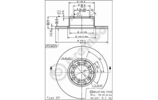 Brake Disc 08.3189.20 Brembo, Image 2