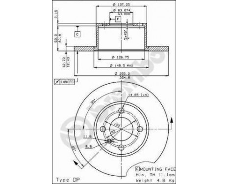 Brake Disc 08.3288.20 Brembo, Image 2