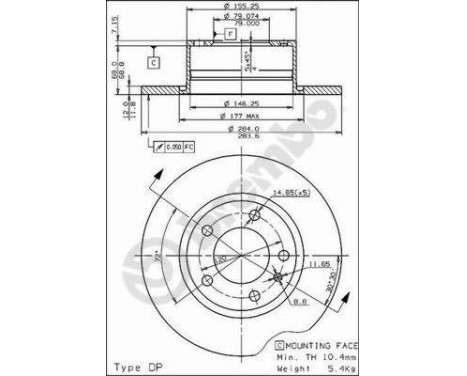 Brake Disc 08.4485.10 Brembo, Image 2