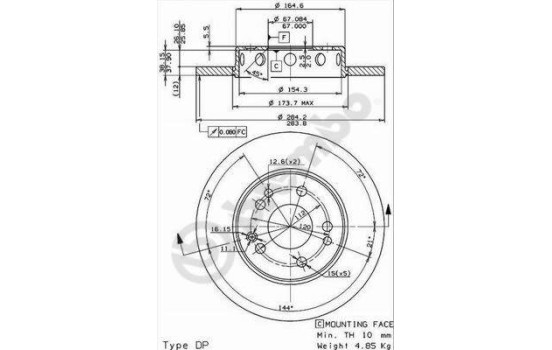 Brake Disc 08.4750.34 Brembo, Image 2