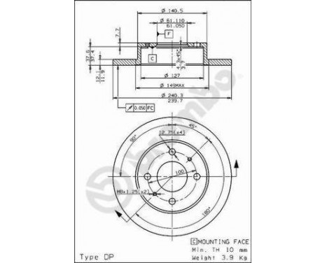 Brake Disc 08.4932.10 Brembo, Image 3