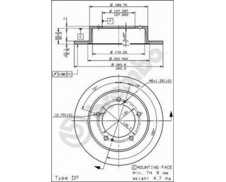 Brake Disc 08.4994.10 Brembo, Image 2