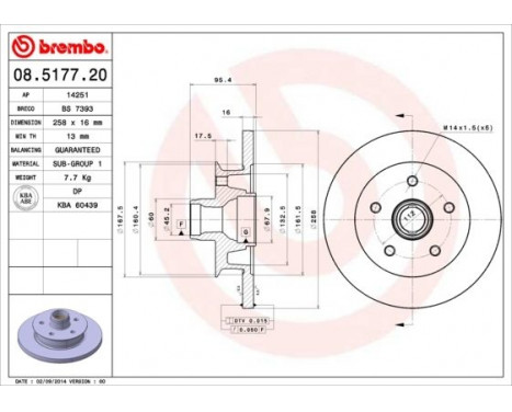 Brake Disc 08.5177.20 Brembo, Image 3