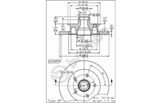 Brake Disc 08.5177.20 Brembo, Image 2