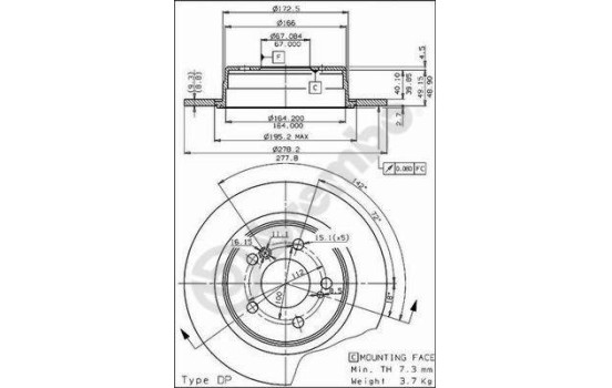 Brake Disc 08.5178.10 Brembo, Image 2