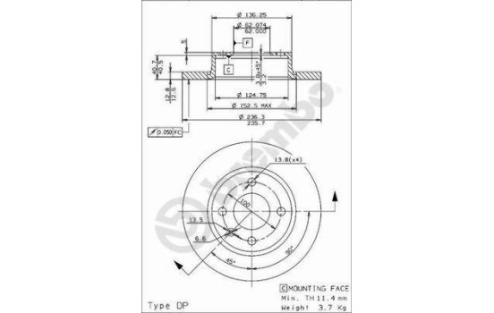 Brake Disc 08.5243.24 Brembo, Image 2