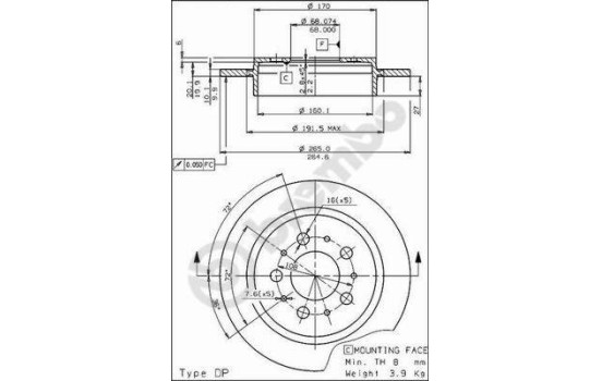 Brake Disc 08.5288.10 Brembo, Image 2