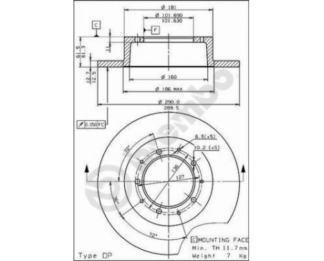 Brake Disc 08.5316.10 Brembo, Image 2