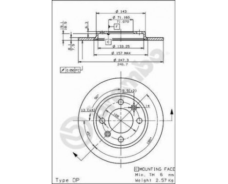 Brake Disc 08.5334.10 Brembo, Image 3