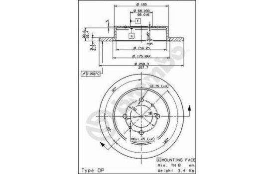 Brake Disc 08.5443.40 Brembo, Image 2