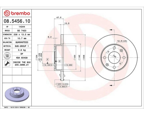 Brake Disc 08.5456.10 Brembo, Image 4